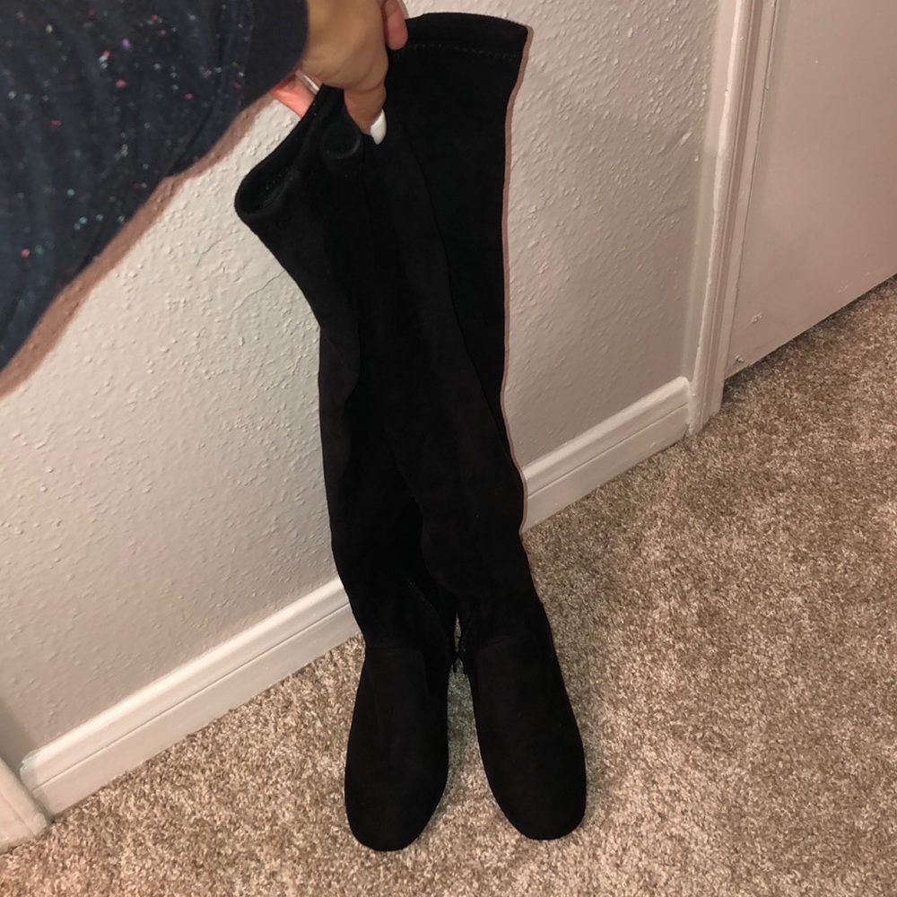 Black high knee boots
